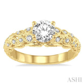 1/5 Ctw Diamond Semi-mount Engagement Ring in 14K Yellow Gold